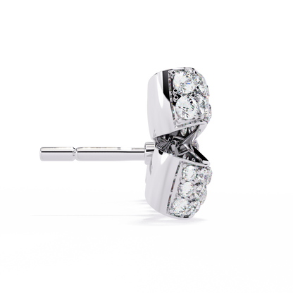 0.96 Ct Lab Grown Diamond Bow Knot Stud Earrings – Pave-Set Sparkle