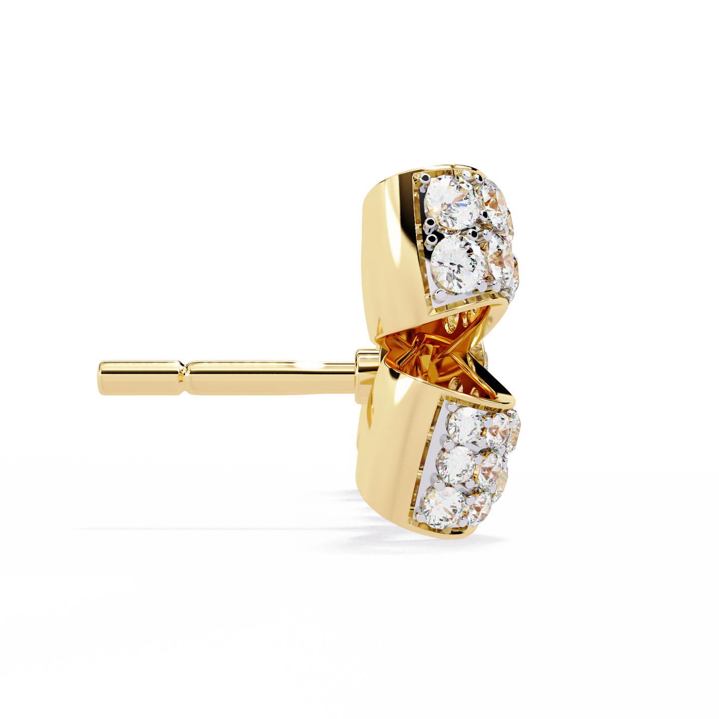 0.96 Ct Lab Grown Diamond Bow Knot Stud Earrings – Pave-Set Sparkle