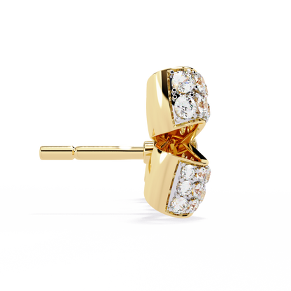 0.96 Ct Lab Grown Diamond Bow Knot Stud Earrings – Pave-Set Sparkle