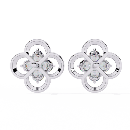 0.85 Ct Lab grown diamond Clover Stud Earrings