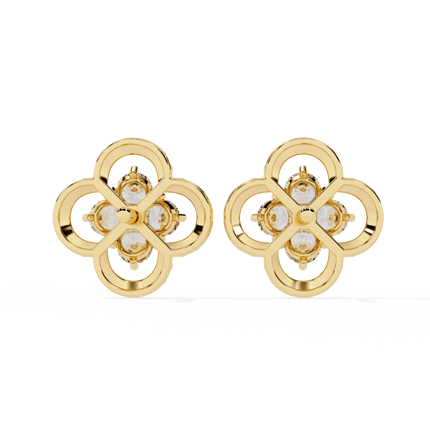 0.85 Ct Lab grown diamond Clover Stud Earrings