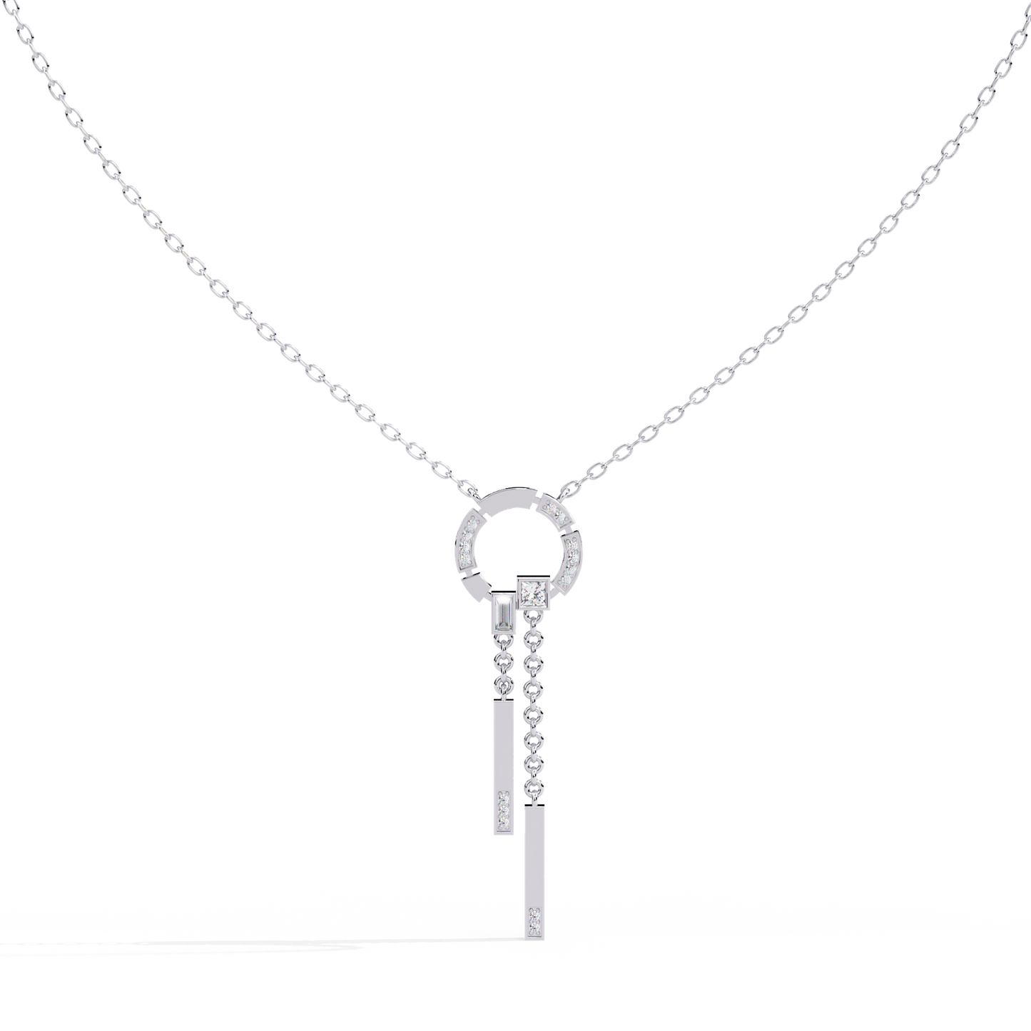 Contemporary Charm: Lab Diamond Dangle Necklace in Gold
