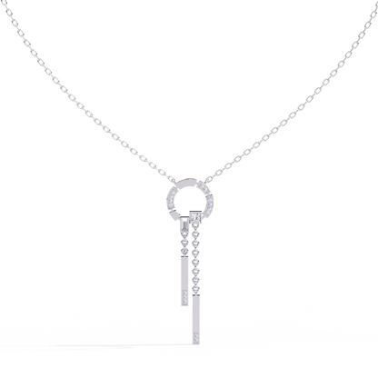 Contemporary Charm: Lab Diamond Dangle Necklace in Gold