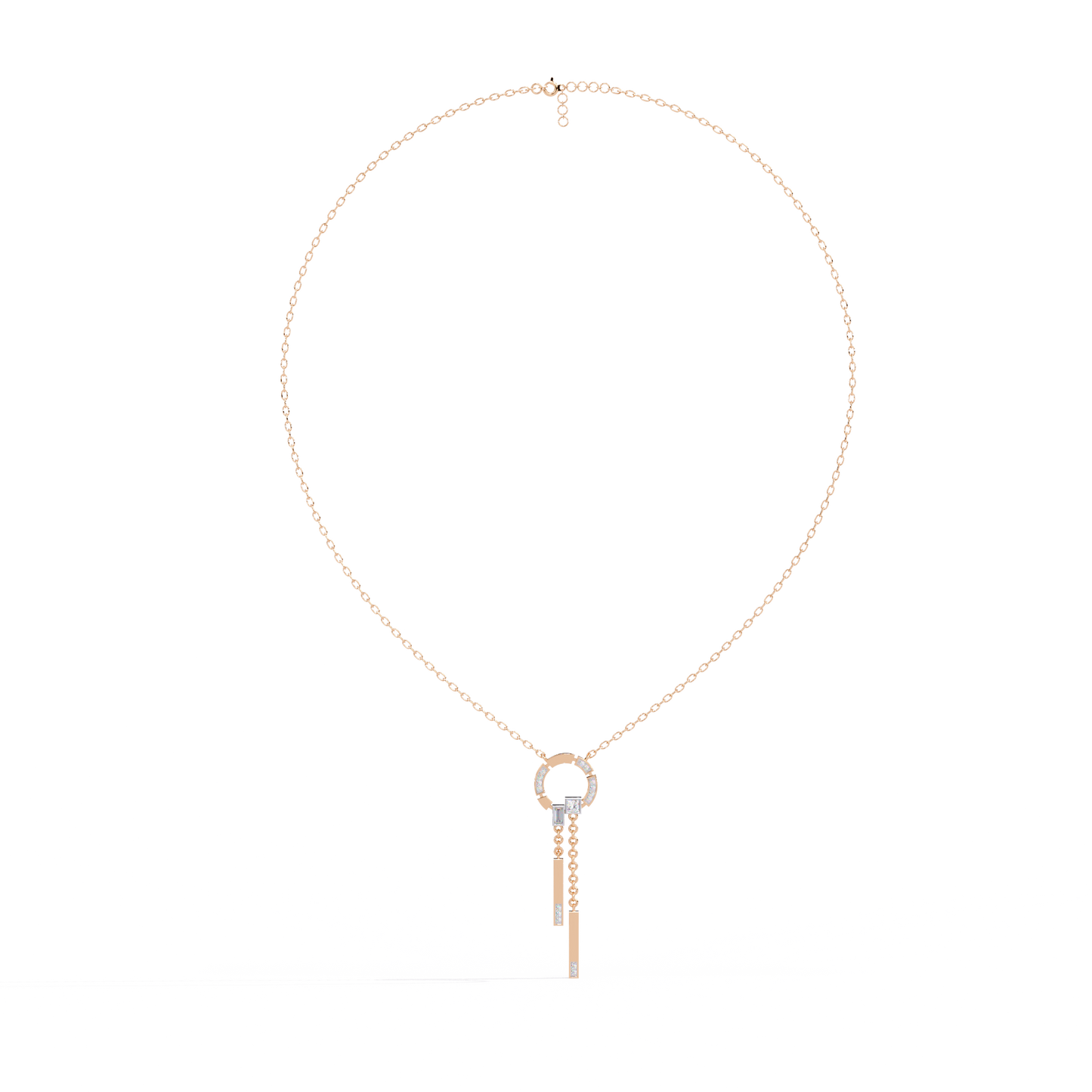 Contemporary Charm: Lab Diamond Dangle Necklace in Gold