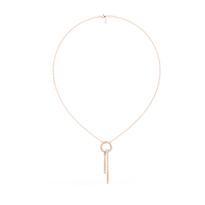 Contemporary Charm: Lab Diamond Dangle Necklace in Gold