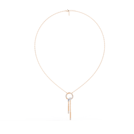 Contemporary Charm: Lab Diamond Dangle Necklace in Gold