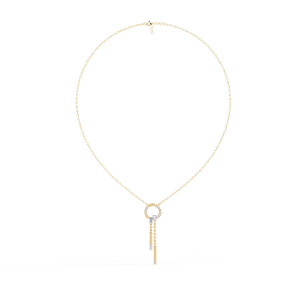 Contemporary Charm: Lab Diamond Dangle Necklace in Gold