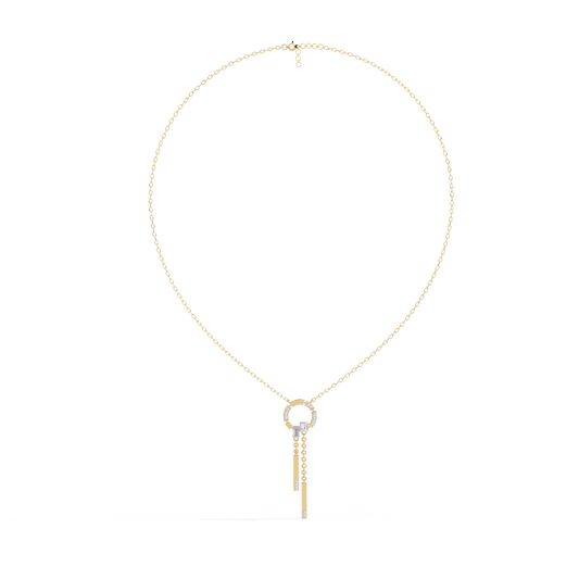 Contemporary Charm: Lab Diamond Dangle Necklace in Gold