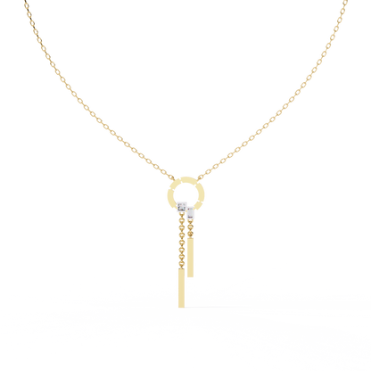 Contemporary Charm: Lab Diamond Dangle Necklace in Gold