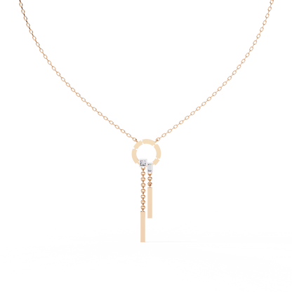 Contemporary Charm: Lab Diamond Dangle Necklace in Gold