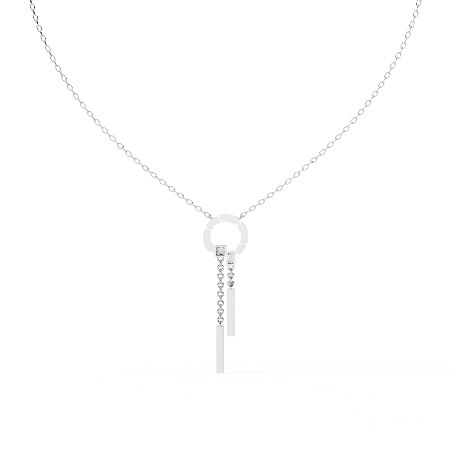 Contemporary Charm: Lab Diamond Dangle Necklace in Gold