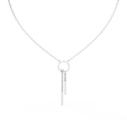 Contemporary Charm: Lab Diamond Dangle Necklace in Gold