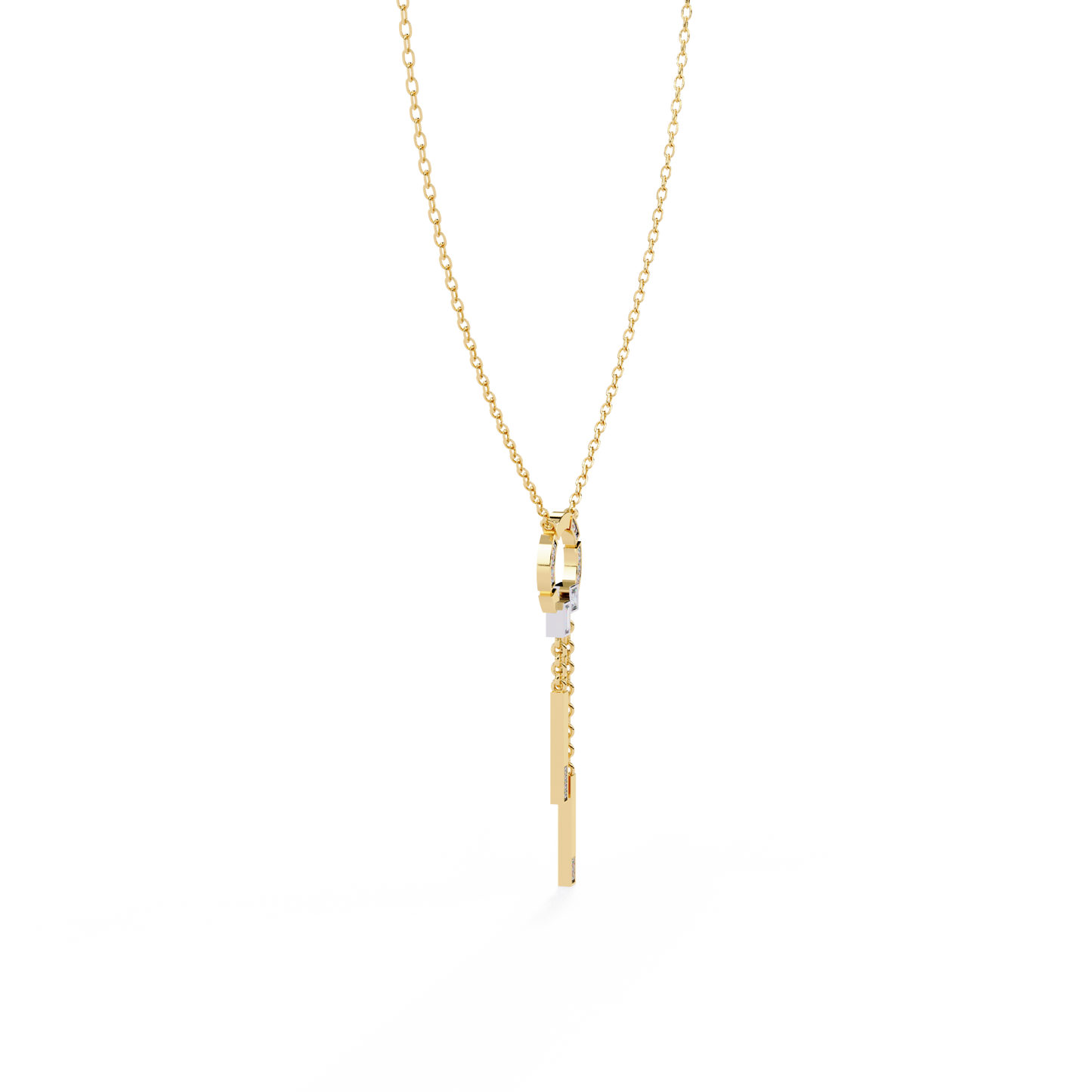 Contemporary Charm: Lab Diamond Dangle Necklace in Gold