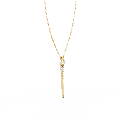 Contemporary Charm: Lab Diamond Dangle Necklace in Gold