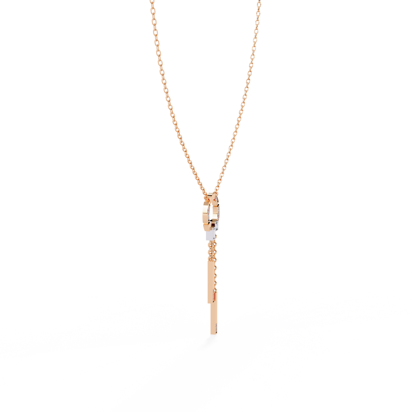 Contemporary Charm: Lab Diamond Dangle Necklace in Gold