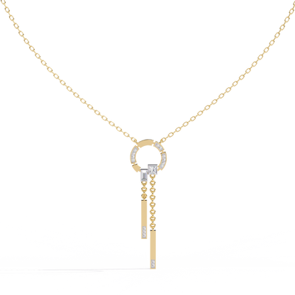 Contemporary Charm: Lab Diamond Dangle Necklace in Gold