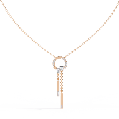 Contemporary Charm: Lab Diamond Dangle Necklace in Gold