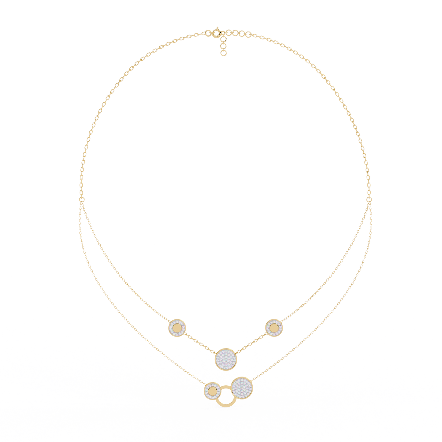 Geometric Elegance: Lab Diamond Pendant Necklace in Gold