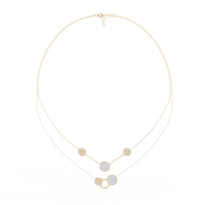 Geometric Elegance: Lab Diamond Pendant Necklace in Gold
