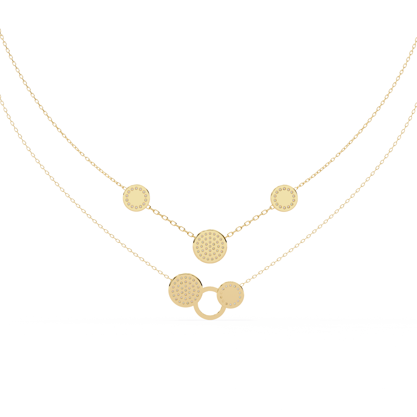 Geometric Elegance: Lab Diamond Pendant Necklace in Gold