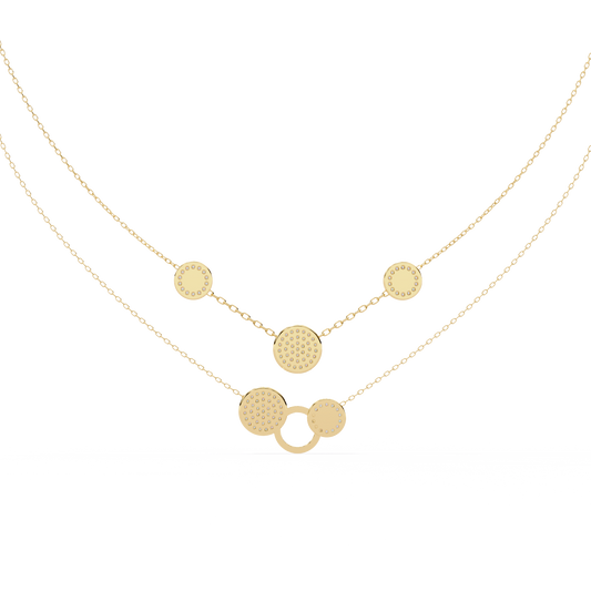 Geometric Elegance: Lab Diamond Pendant Necklace in Gold