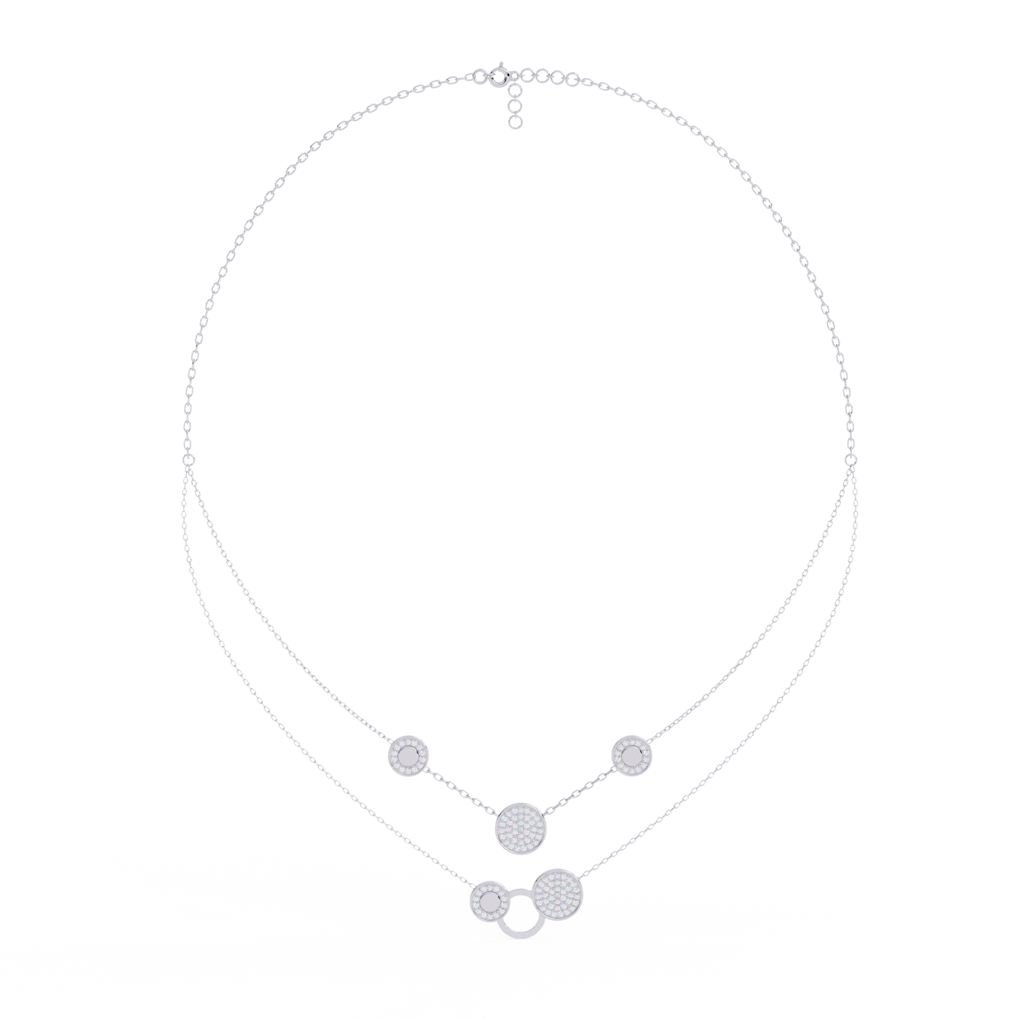 Geometric Elegance: Lab Diamond Pendant Necklace in Gold