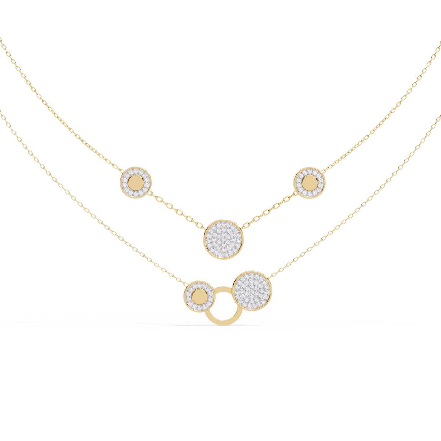 Geometric Elegance: Lab Diamond Pendant Necklace in Gold