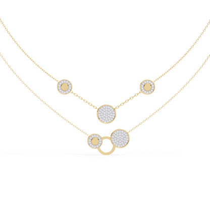Geometric Elegance: Lab Diamond Pendant Necklace in Gold