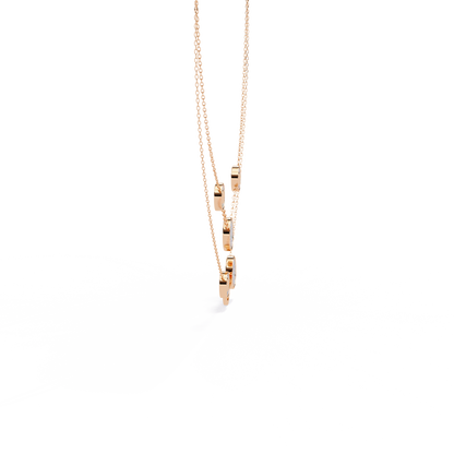 Geometric Elegance: Lab Diamond Pendant Necklace in Gold