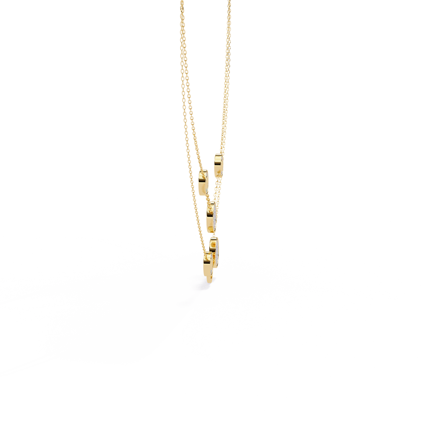 Geometric Elegance: Lab Diamond Pendant Necklace in Gold