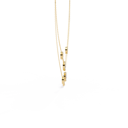 Geometric Elegance: Lab Diamond Pendant Necklace in Gold