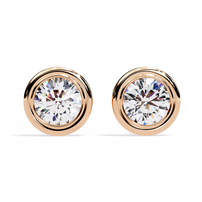 2.57ct Round Lab-Grown Diamond Bezel-Set Stud Earrings