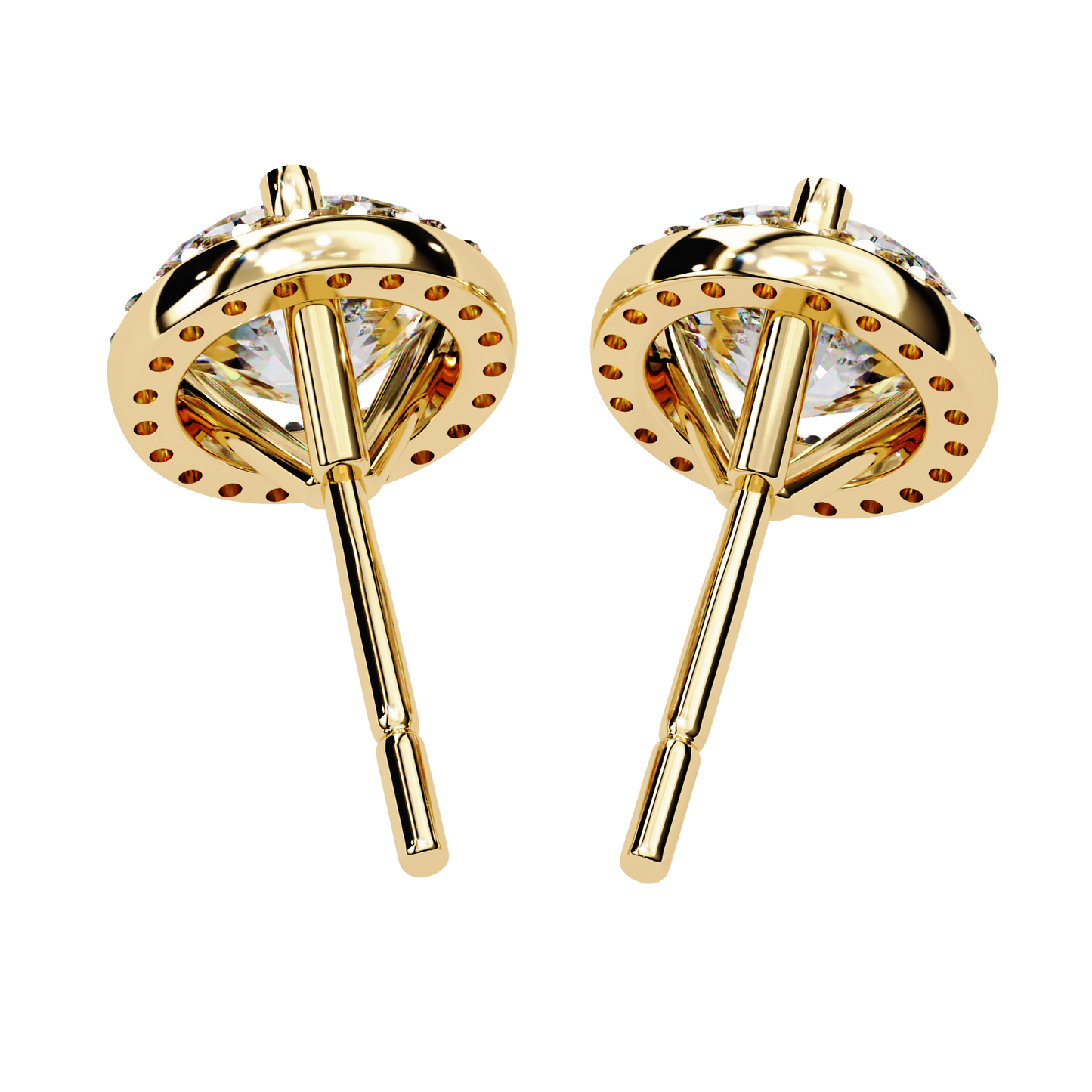 Sparkling 1.95 Ct Lab-Grown Diamond Halo Stud Earrings – 14K/18K Gold