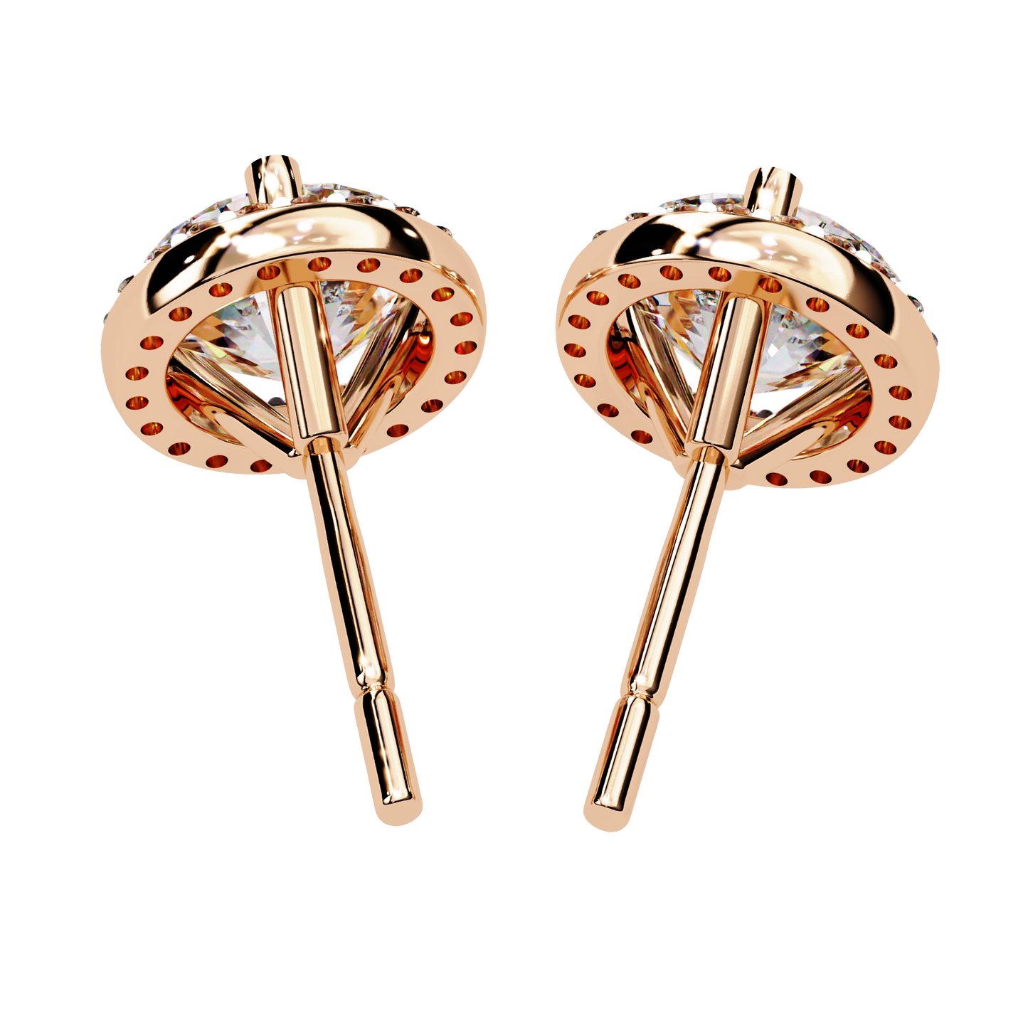 Sparkling 1.95 Ct Lab-Grown Diamond Halo Stud Earrings – 14K/18K Gold