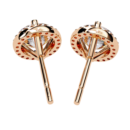 Sparkling 1.95 Ct Lab-Grown Diamond Halo Stud Earrings – 14K/18K Gold