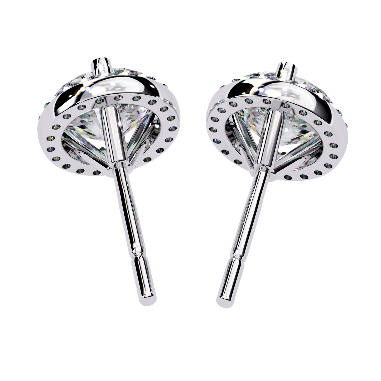 Sparkling 1.95 Ct Lab-Grown Diamond Halo Stud Earrings – 14K/18K Gold