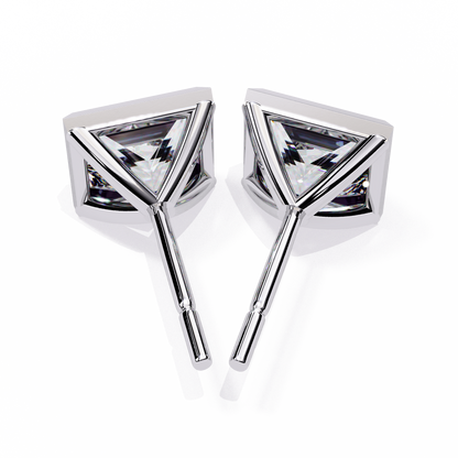 Elegant Bezel Princess Solitaire Earrings – 1.77 Ct Lab‑Grown diamond Brilliance
