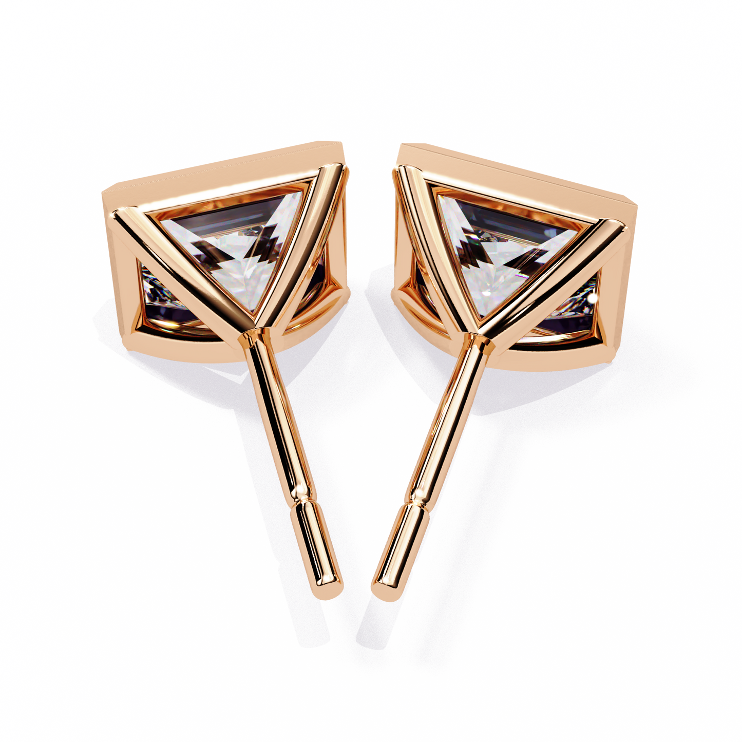 Elegant Bezel Princess Solitaire Earrings – 1.77 Ct Lab‑Grown diamond Brilliance