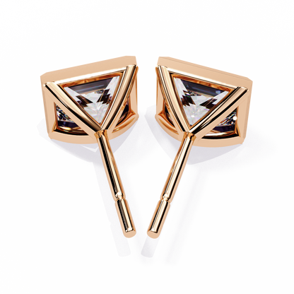 Elegant Bezel Princess Solitaire Earrings – 1.77 Ct Lab‑Grown diamond Brilliance