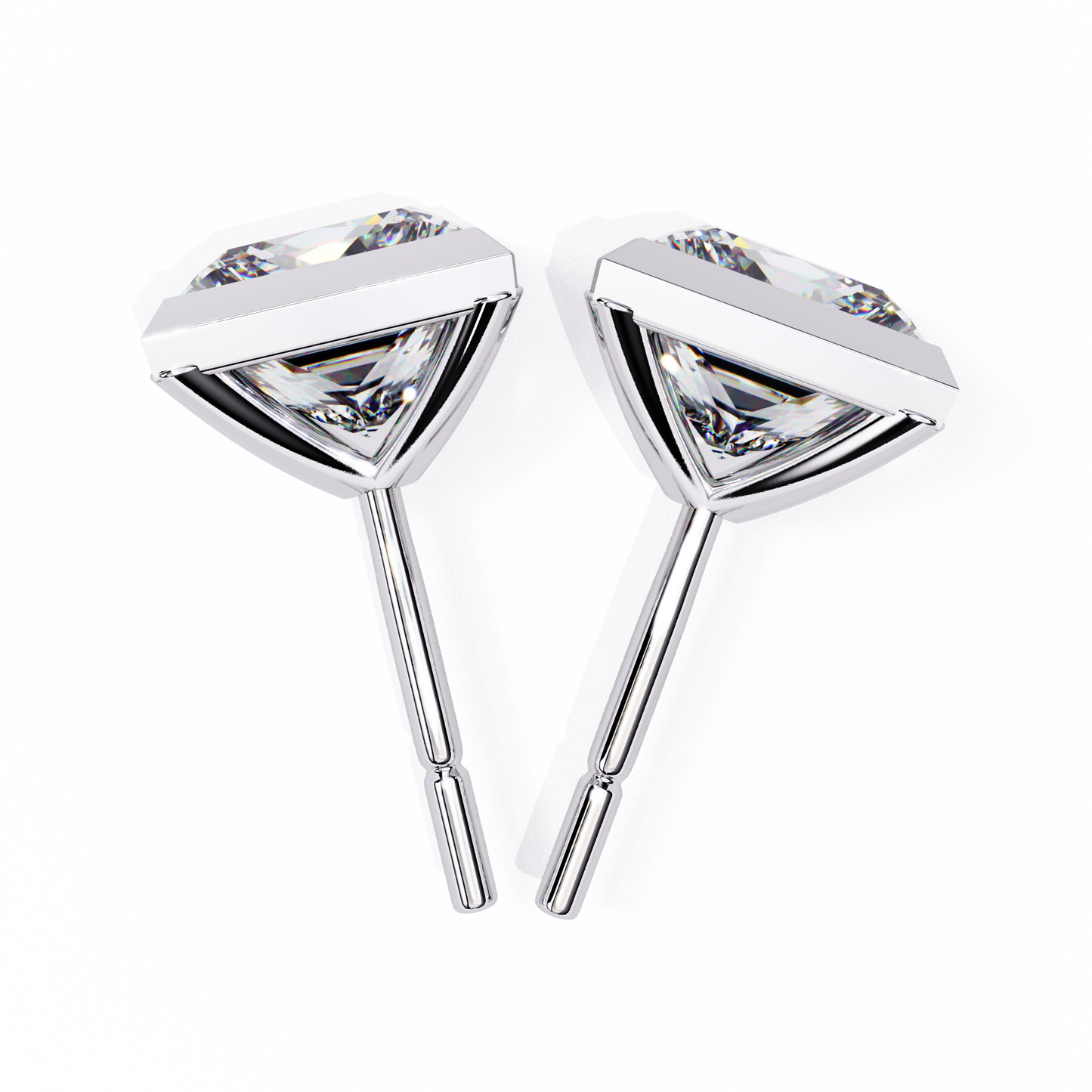 Elegant Bezel Princess Solitaire Earrings – 1.77 Ct Lab‑Grown diamond Brilliance