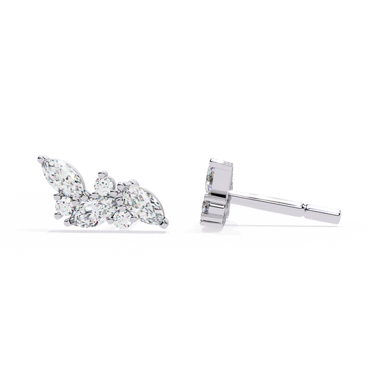 Delicate Wing Design Lab‑Grown Diamond Earrings – 0.35 Ct Marquise & Round