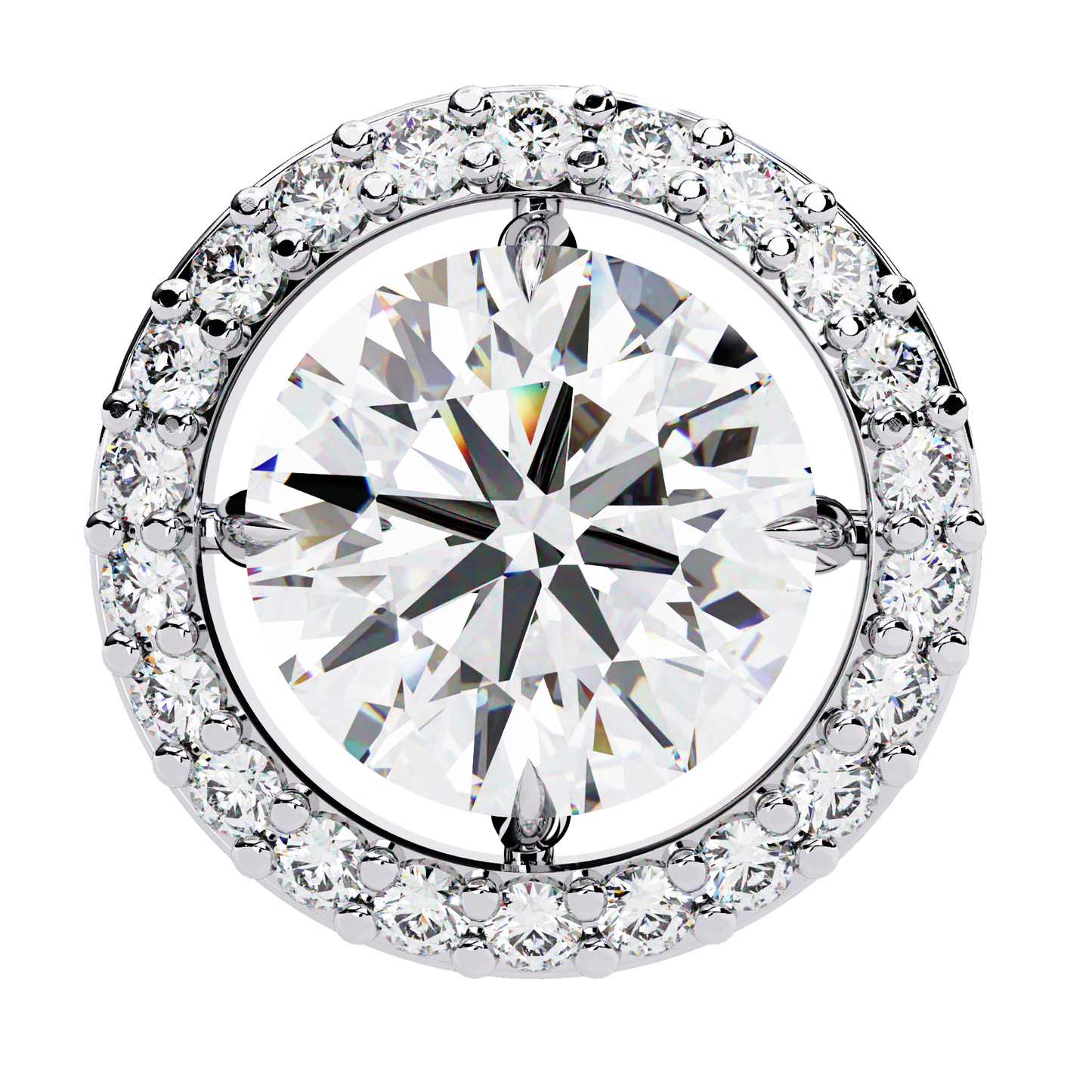 0.92 ct Round  Lab Grown Diamond Halo Earrings The perfect blend of classic elegance and modern style