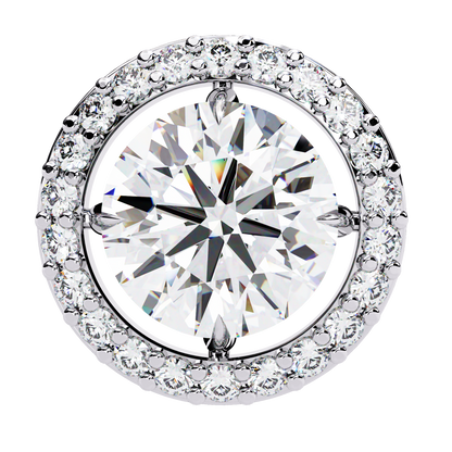 0.92 ct Round  Lab Grown Diamond Halo Earrings The perfect blend of classic elegance and modern style