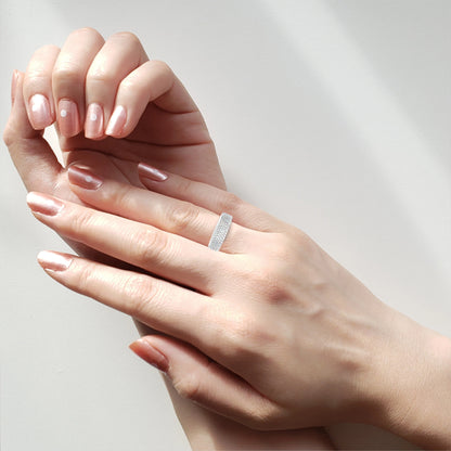 Bold Brilliance: Wide Lab Diamond Eternity Band in Yellow Gold