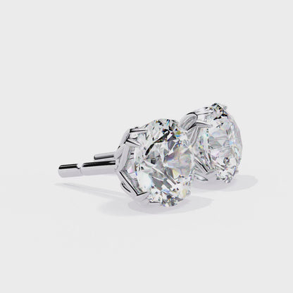 Modern 2.57ct Round Lab Diamond Studs – Signature Prong Design