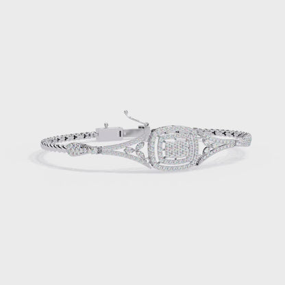 1.07 Ct Elegant  Square Halo Lab Grown diamond  Tennis Bracelet