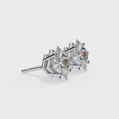 Princess Cut 2.5 Carat Lab Diamond Studs – Classic Elegance
