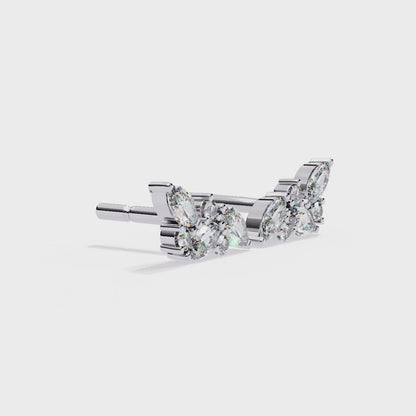 Delicate Wing Design Lab‑Grown Diamond Earrings – 0.35 Ct Marquise & Round