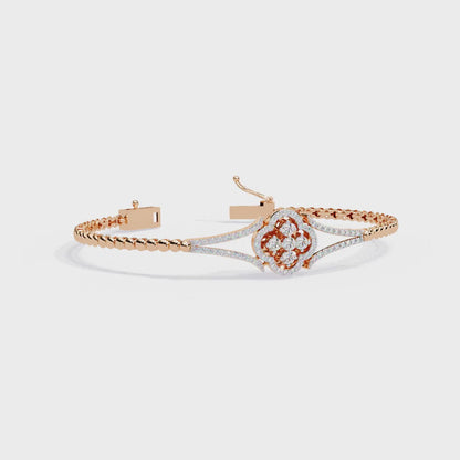 0.5ct Clover Round cut Lab Grown  Diamond Bracelet