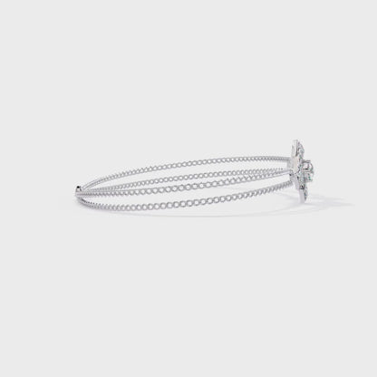 Sleek Modern Line lab Grown diamond Bracelet 0.54 Ct